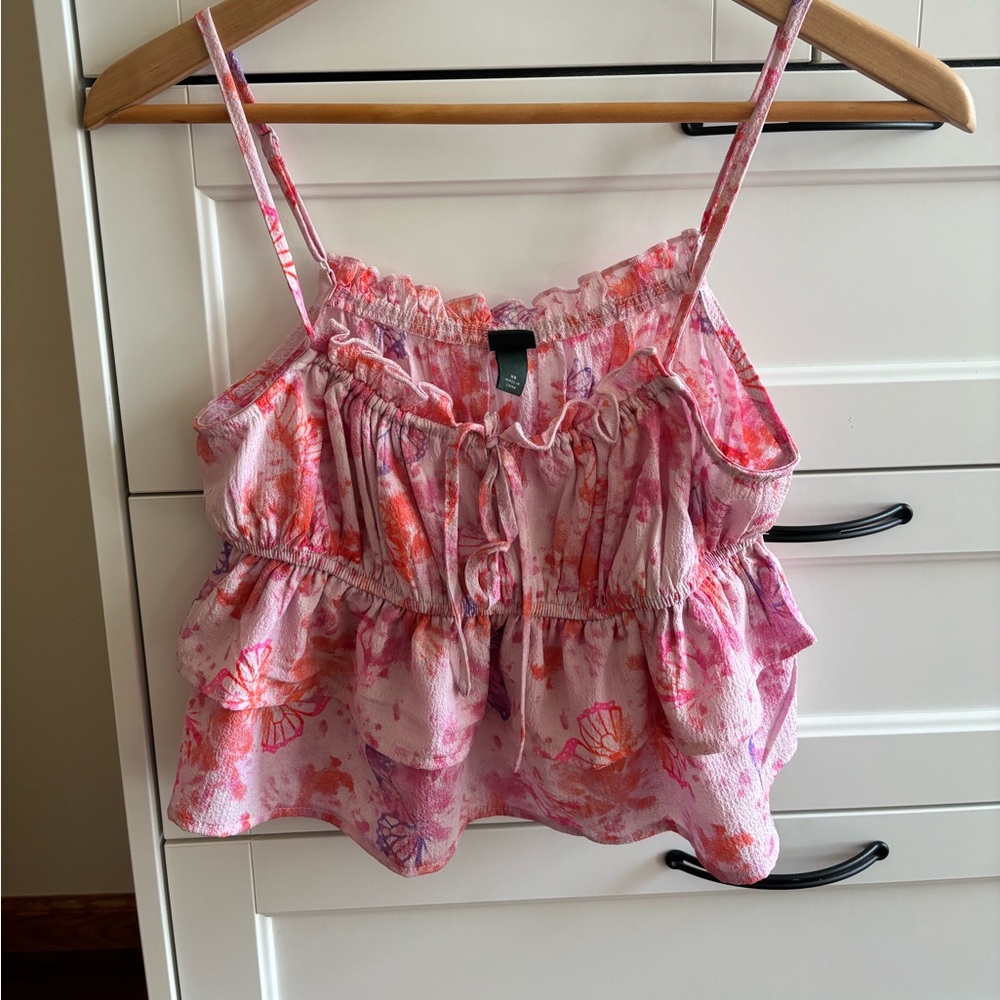 Wild Fable XS Crop Tiered Tank Top
